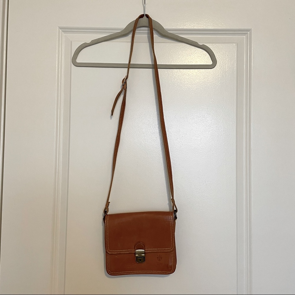 100% Real Italian Leather Crossbody Purse - Mustard Yellow